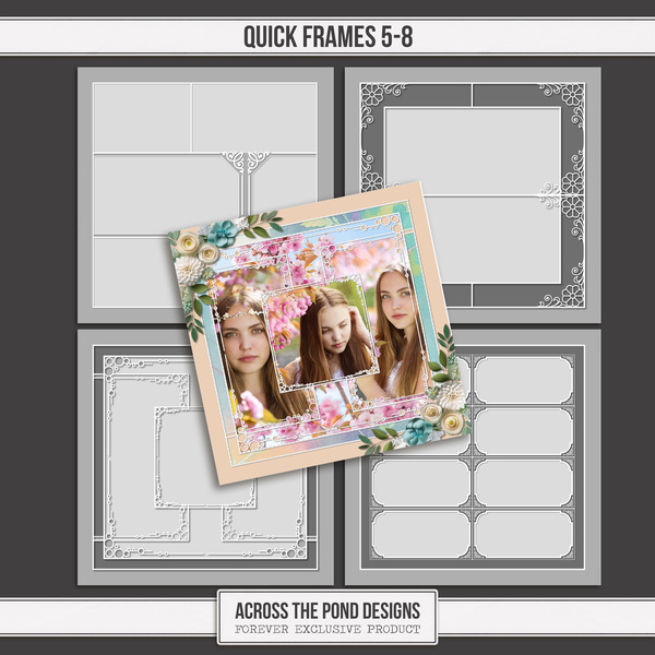 Quick Frames 5-8 Digital Art - Digital Scrapbooking Kits