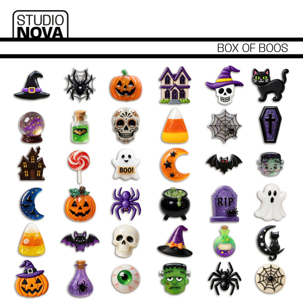 Box of Boos Digital Art - Digital Scrapbooking Kits