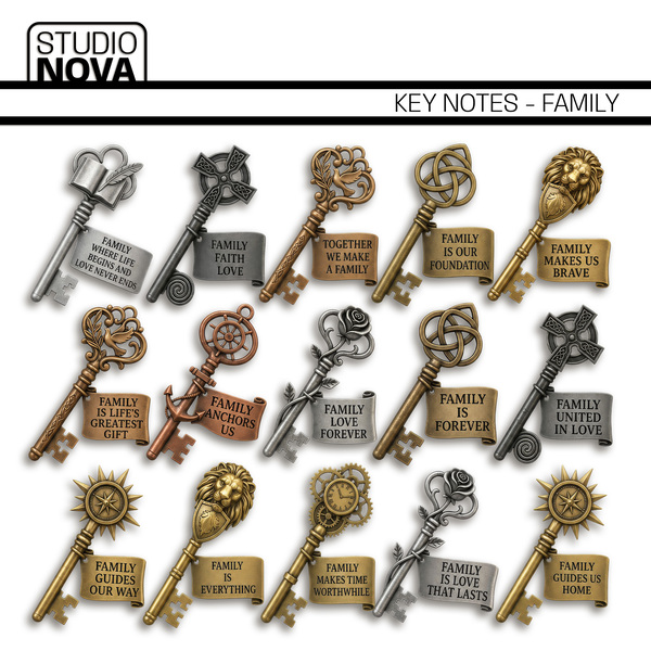 Key Notes - Family Digital Art - Digital Scrapbooking Kits