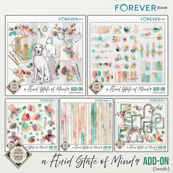 A Fluid State of Mind 9 Add On Bundle Digital Art - Digital Scrapbooking Kits