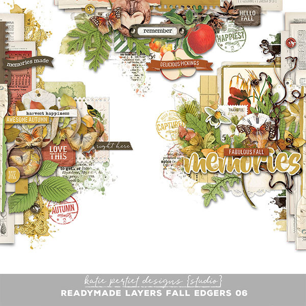 Readymade Layers Fall Edgers 06 Digital Art - Digital Scrapbooking Kits