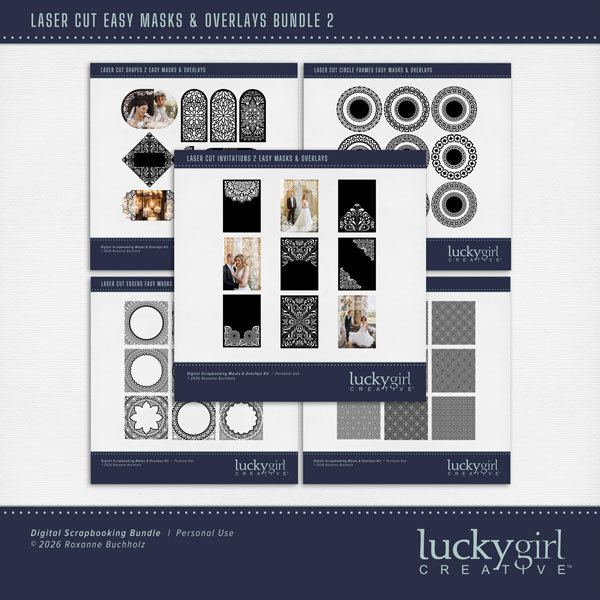 Laser Cut Easy Masks & Overlays Bundle 2 Digital Art - Digital Scrapbooking Kits