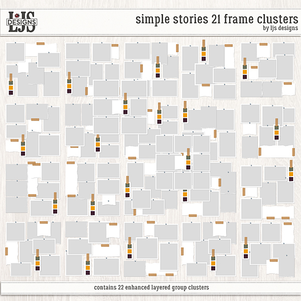 Simple Stories 21 Photo Clusters Digital Art - Digital Scrapbooking Kits