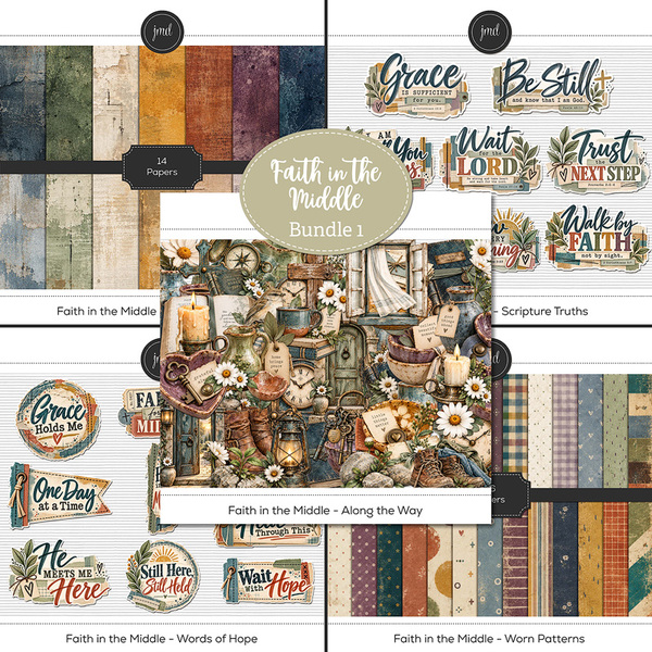Faith in the Middle Bundle 1 Digital Art - Digital Scrapbooking Kits