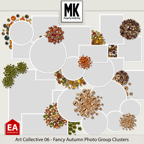 Art Collective 06 - Fancy Autumn Photo Group Clusters Digital Art - Digital Scrapbooking Kits
