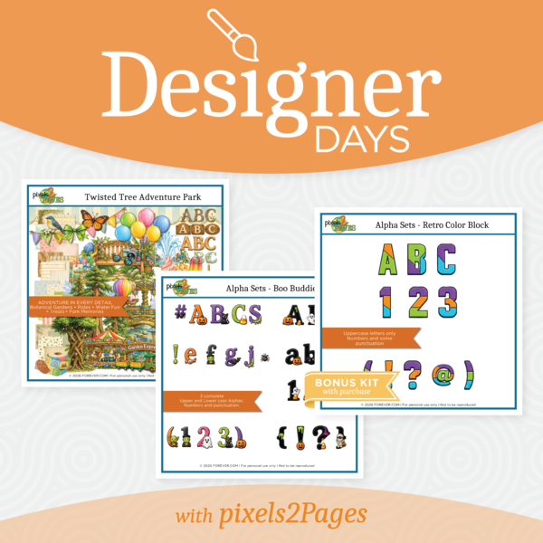 pixels2Pages Designer Days Exclusive Bundle - September 2026 Digital Art - Digital Scrapbooking Kits