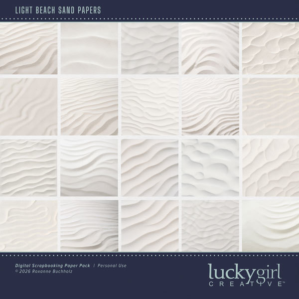 Light Beach Sand Papers Digital Art - Digital Scrapbooking Kits