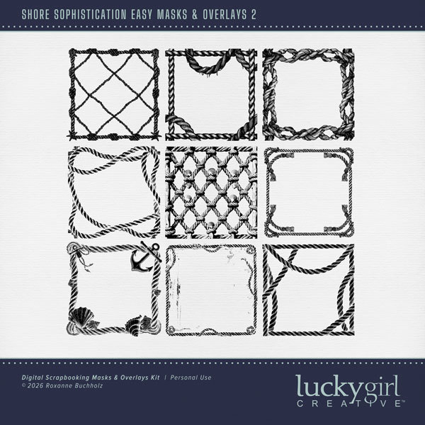 Shore Sophistication Easy Masks & Overlays 2 Digital Art - Digital Scrapbooking Kits