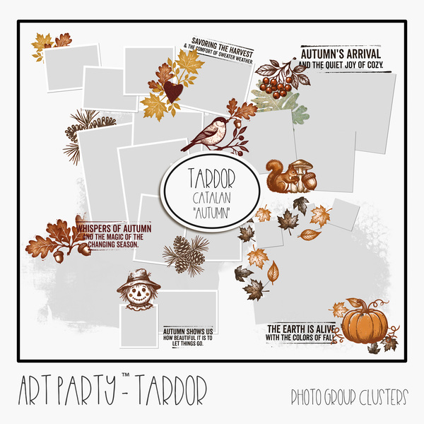 Tardor - Photo Group Clusters Digital Art - Digital Scrapbooking Kits