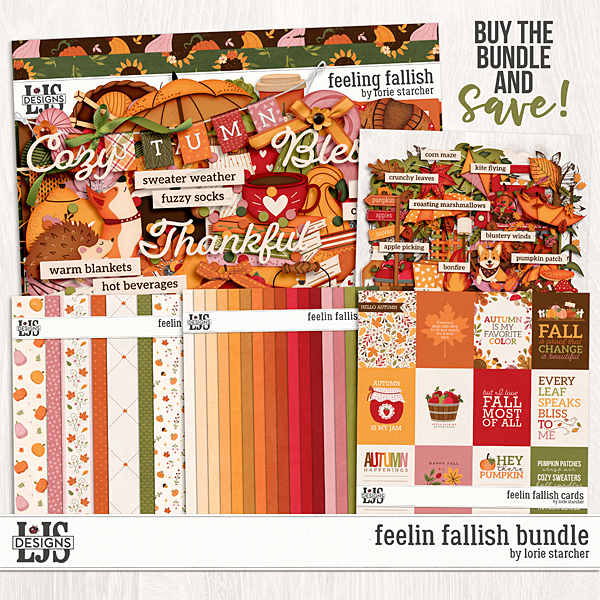 Feelin Fallish Bundle Digital Art - Digital Scrapbooking Kits