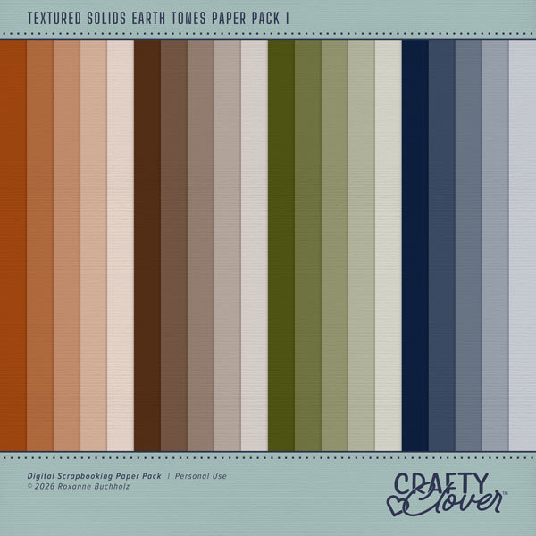 Textured Solids Earth Tones Paper Pack 1 Digital Art - Digital Scrapbooking Kits