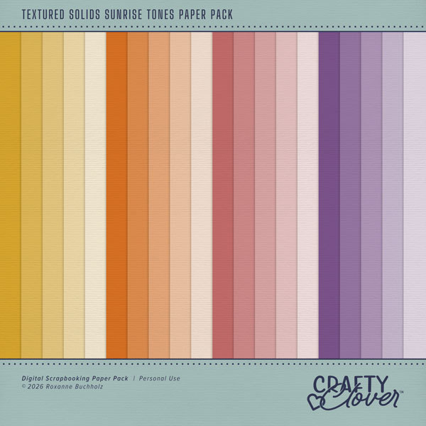 Textured Solids Sunrise Tones Paper Pack Digital Art - Digital Scrapbooking Kits