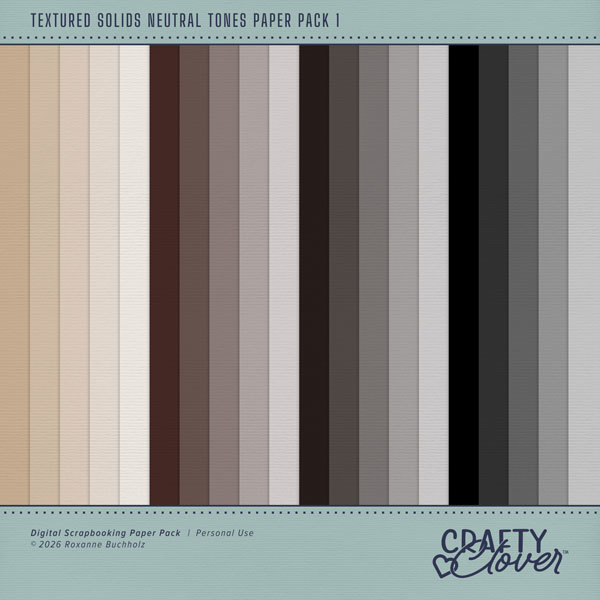 Textured Solids Neutral Tones Paper Pack 1 Digital Art - Digital Scrapbooking Kits