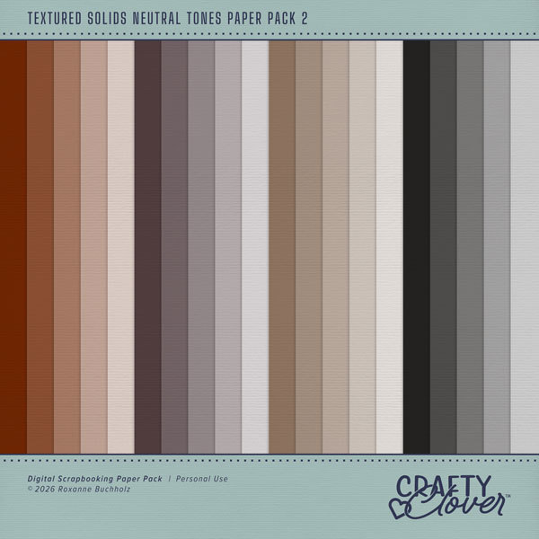 Textured Solids Neutral Tones Paper Pack 2 Digital Art - Digital Scrapbooking Kits