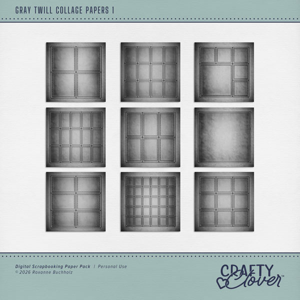 Gray Twill Collage Papers 1 Digital Art - Digital Scrapbooking Kits