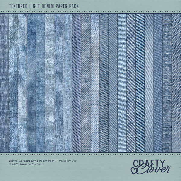 Textured Light Denim Paper Pack Digital Art - Digital Scrapbooking Kits