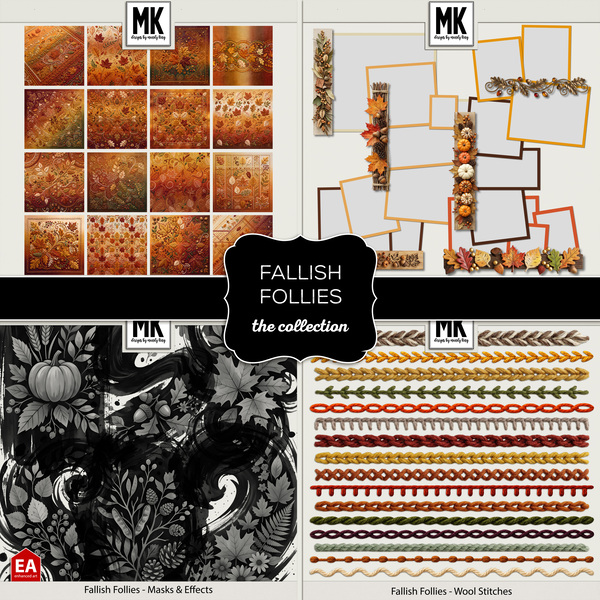 Fallish Follies - The Collection Digital Art - Digital Scrapbooking Kits