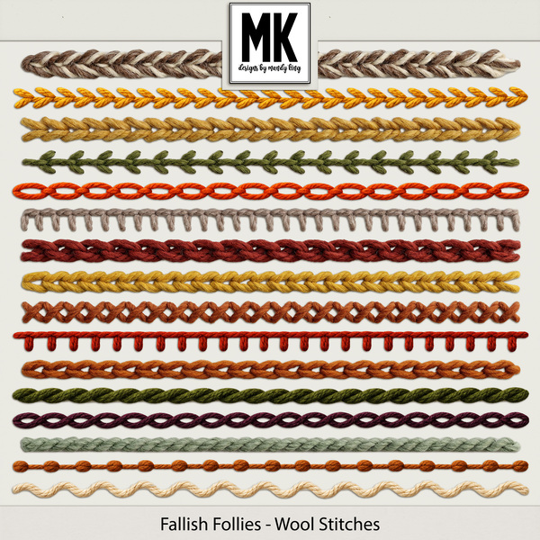 Fallish Follies - Wool Stitches Digital Art - Digital Scrapbooking Kits