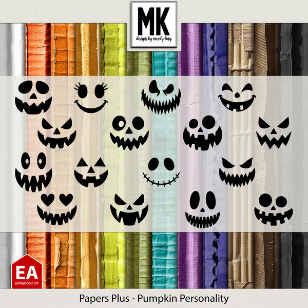 Papers Plus - Pumpkin Personality Digital Art - Digital Scrapbooking Kits
