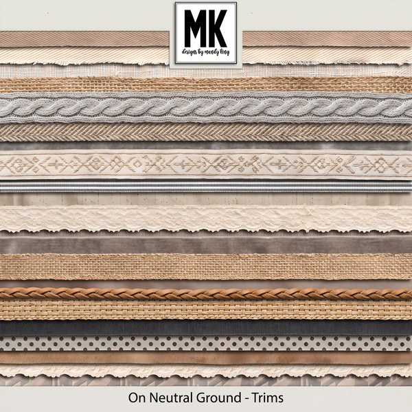 On Neutral Ground - Trims Digital Art - Digital Scrapbooking Kits