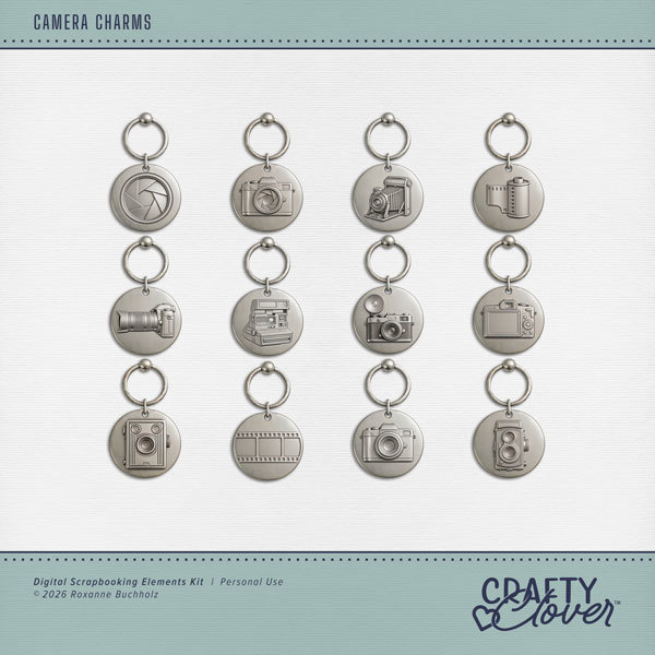 Camera Charms Digital Art - Digital Scrapbooking Kits