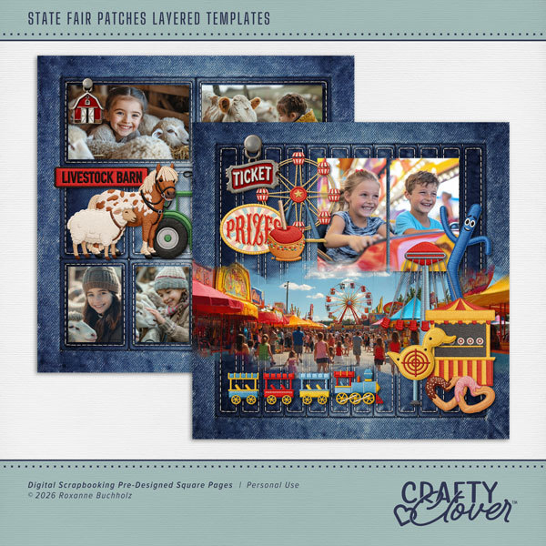 State Fair Patches Layered Templates Digital Art - Digital Scrapbooking Kits