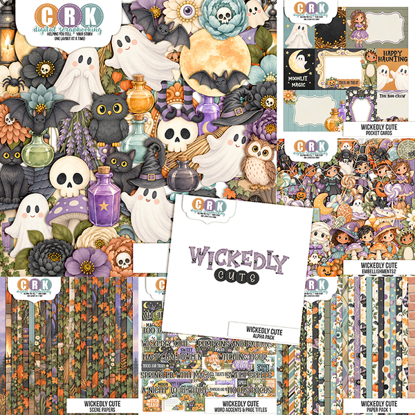 Wickedly Cute Bundle 1 Digital Art - Digital Scrapbooking Kits