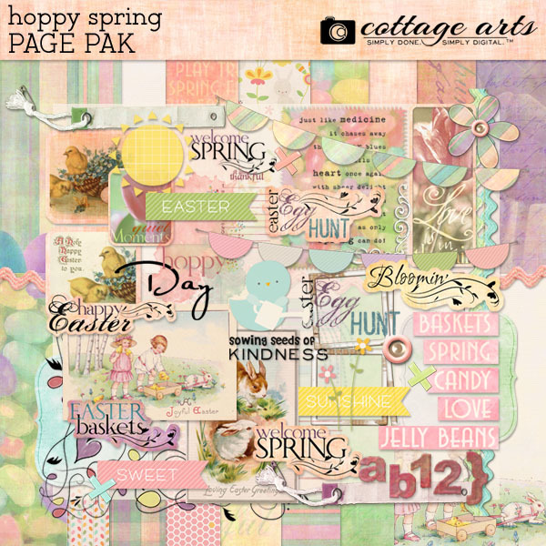 Hoppy Spring Page Pak Digital Art - Digital Scrapbooking Kits