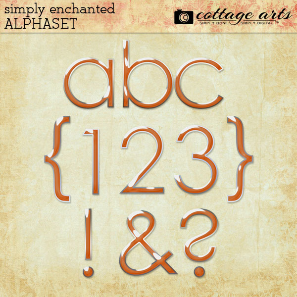 Simply Enchanted AlphaSet Digital Art - Digital Scrapbooking Kits