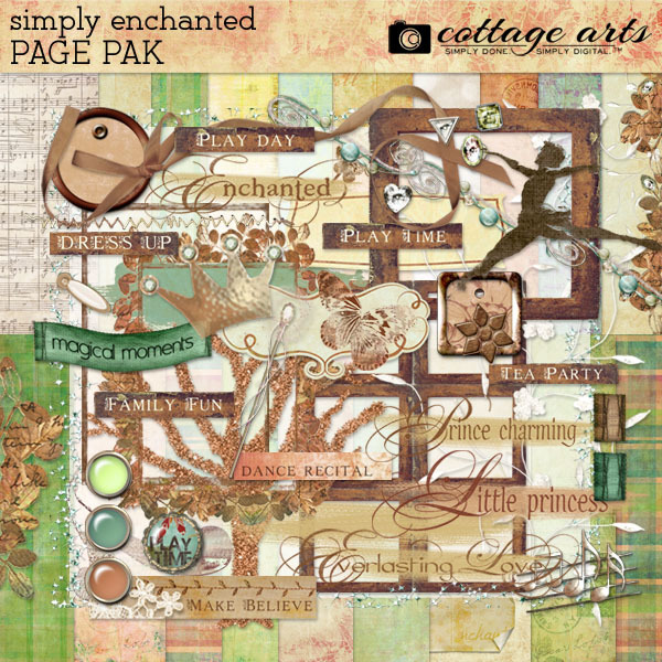 Simply Enchanted Page Pak Digital Art - Digital Scrapbooking Kits