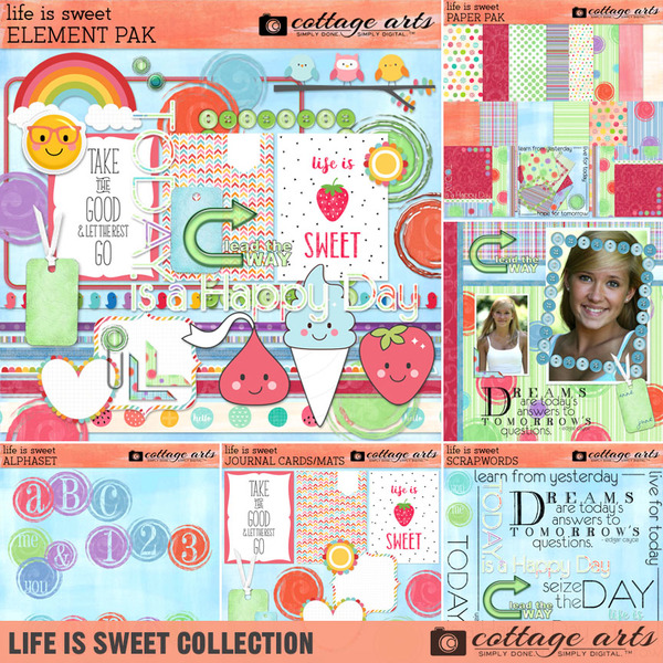 Life is Sweet Collection Digital Art - Digital Scrapbooking Kits