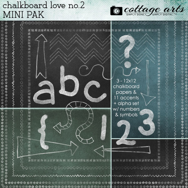 Chalkboard Love 2 Mini Pak Digital Art - Digital Scrapbooking Kits