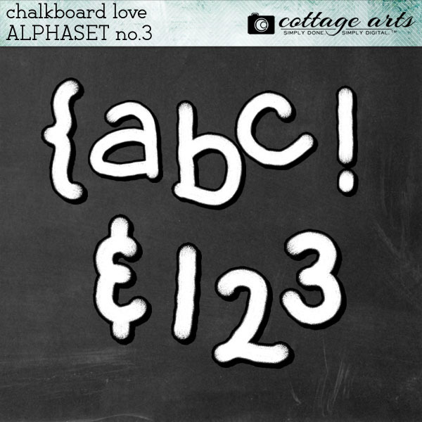 Chalkboard Love 3 AlphaSet Digital Art - Digital Scrapbooking Kits