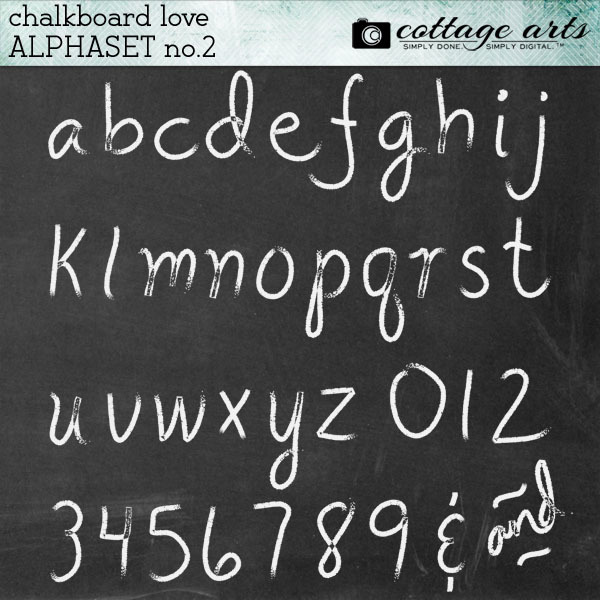 Chalkboard Love 2 AlphaSet Digital Art - Digital Scrapbooking Kits