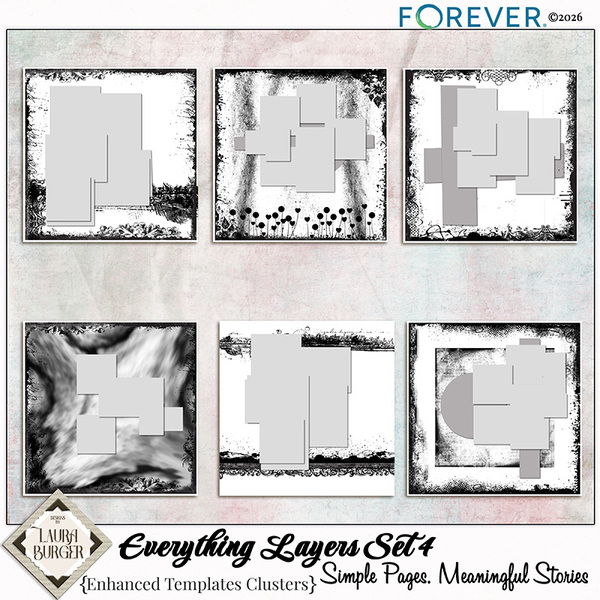 Everything Layers- Simple Pages, Meaningful Stories Set 4 Digital Art - Digital Scrapbooking Kits