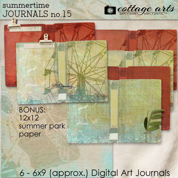 Summer Time Journal Pak 15 Digital Art - Digital Scrapbooking Kits