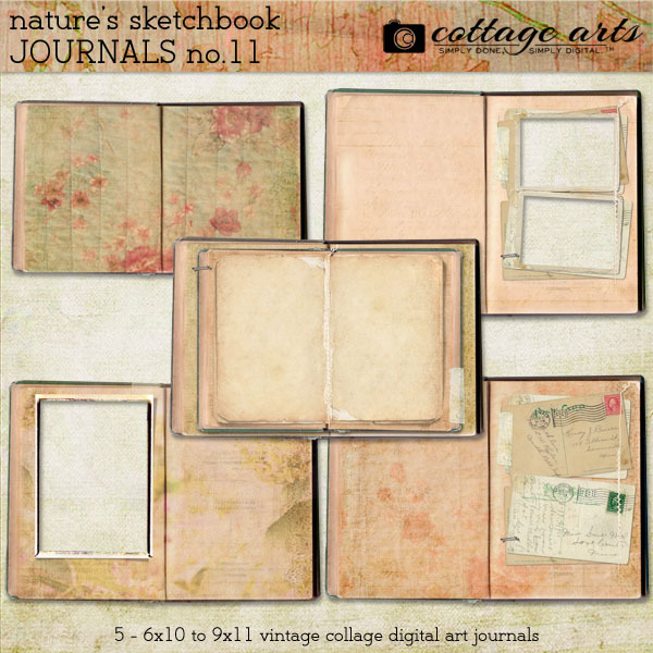 Nature's Sketchbook - Journals 11 Digital Art - Digital Scrapbooking Kits