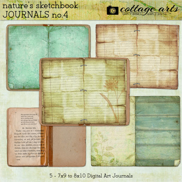 Nature's Sketchbook - Journals 4 Digital Art - Digital Scrapbooking Kits