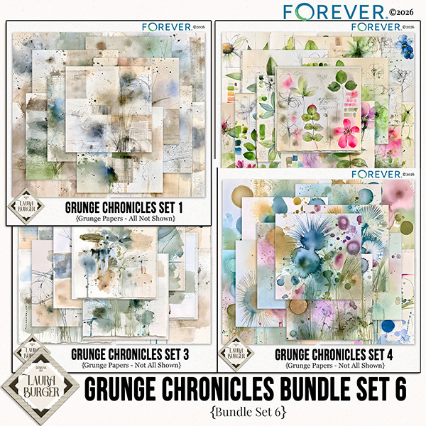 Grunge Chronicles Set 6 Digital Art - Digital Scrapbooking Kits