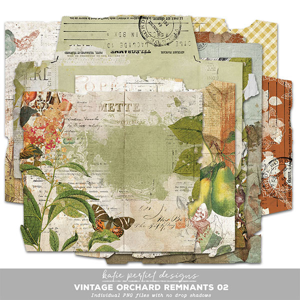 Vintage Orchard Remnants 02 Digital Art - Digital Scrapbooking Kits