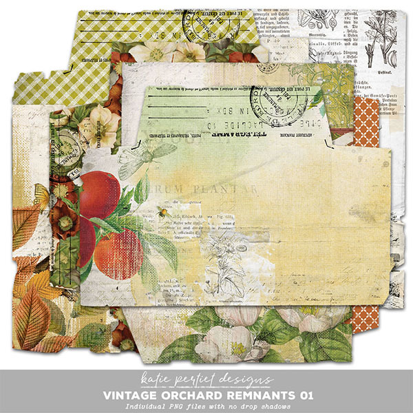Vintage Orchard Remnants 01 Digital Art - Digital Scrapbooking Kits