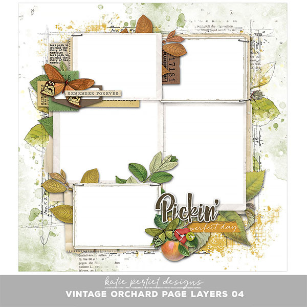 Vintage Orchard Page Layers 04 Digital Art - Digital Scrapbooking Kits