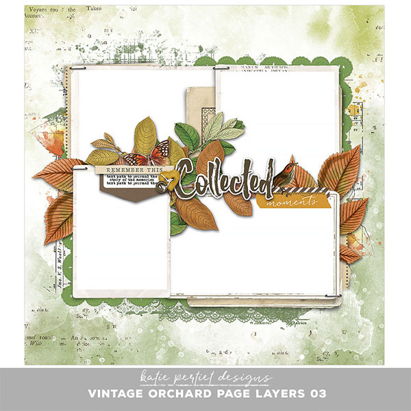 Vintage Orchard Page Layers 03 Digital Art - Digital Scrapbooking Kits