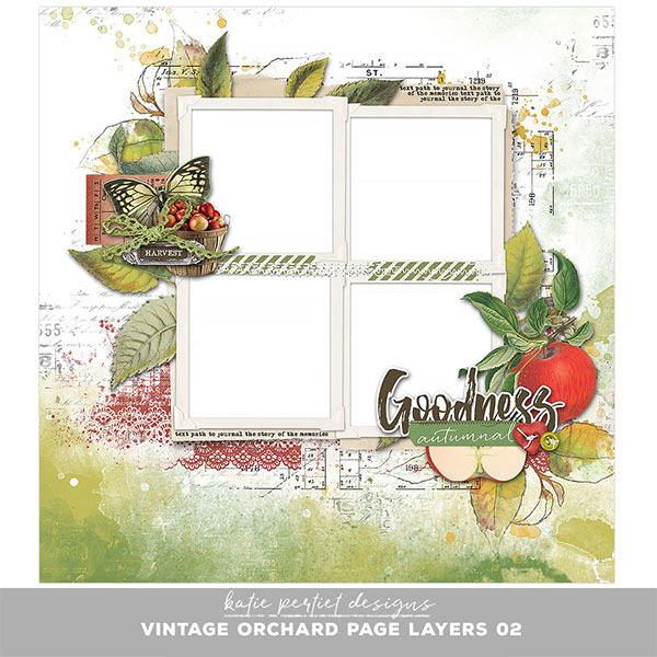 Vintage Orchard Page Layers 02 Digital Art - Digital Scrapbooking Kits