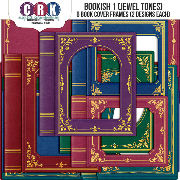 Bookish 1 (Jewel Tones) Digital Art - Digital Scrapbooking Kits