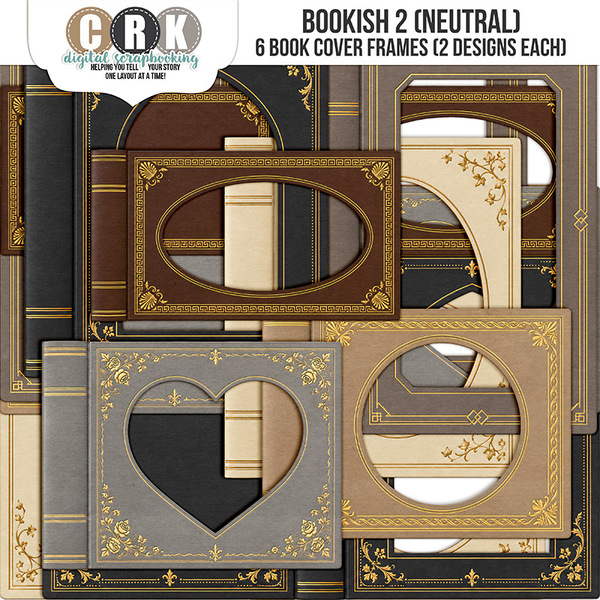 Bookish 2 (Neutrals) Digital Art - Digital Scrapbooking Kits
