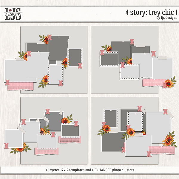 4 Story - Trey Chic 1 Digital Art - Digital Scrapbooking Kits