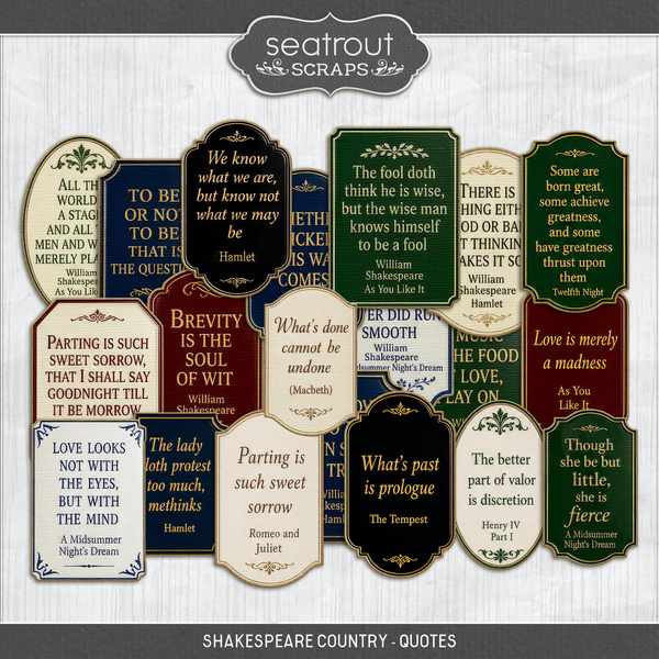 Shakespeare Country - Quotes Digital Art - Digital Scrapbooking Kits