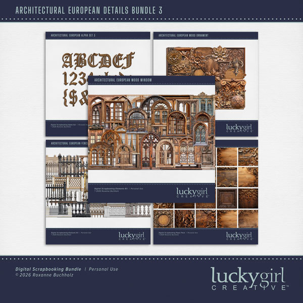 Architectural European Details Bundle 3 Digital Art - Digital Scrapbooking Kits