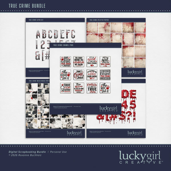 True Crime Bundle Digital Art - Digital Scrapbooking Kits